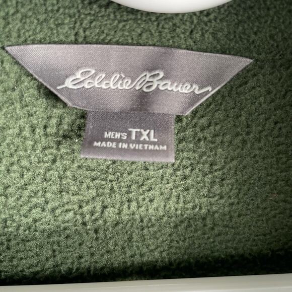 EDDIE BAUER Men's Green Quest Quarter Zip Fleece Pullover Jacket Size TXL - Picture 5 of 6